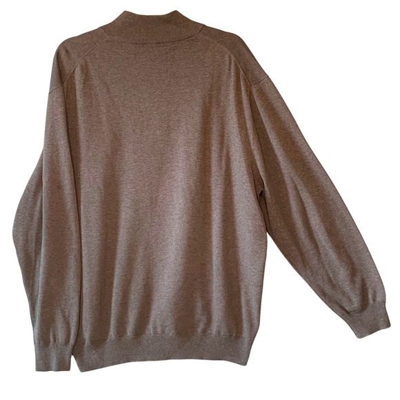 Jos A Bank Signature Collection Men's XXL Brown 100% Pima Cotton 1/4 Zip Sweater - Picture 2 of 8